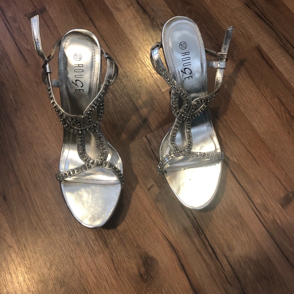 Dressy Rhinestone Heeled Sandals 💛 - Picture 4 of 7